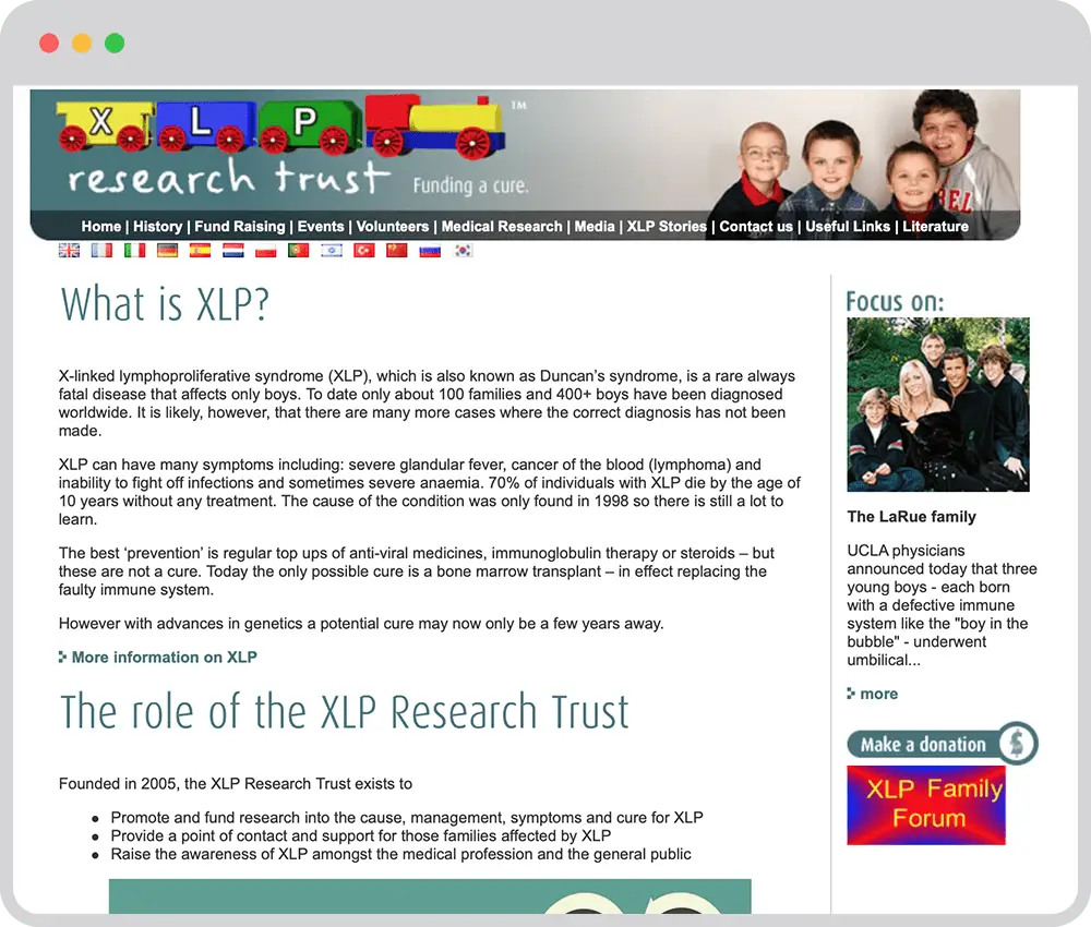Preview of XLP Research Trust website before Clarity